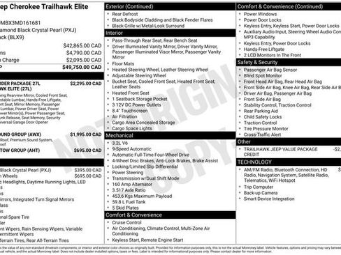 Used 2021 Jeep Cherokee Trailhawk AWD/4WD image 12