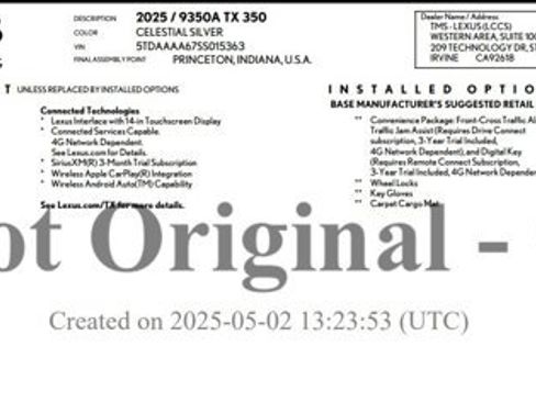 Certified 2025 Lexus TX 350 FWD image 3