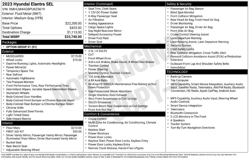 Used 2023 Hyundai Elantra SEL FWD image 3