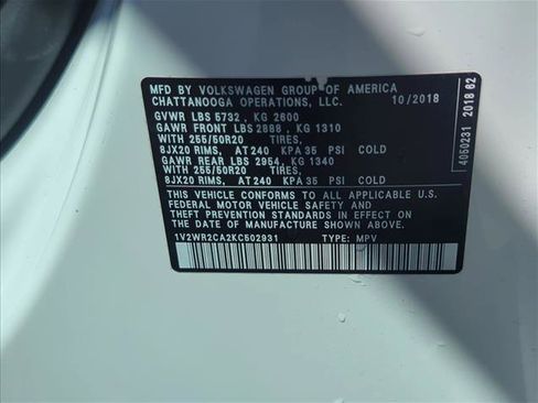 Used 2019 Volkswagen Atlas SE w/ Panoramic Sunroof Package FWD image 30