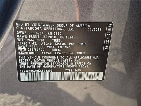 Used 2019 Volkswagen Atlas SE FWD image 14