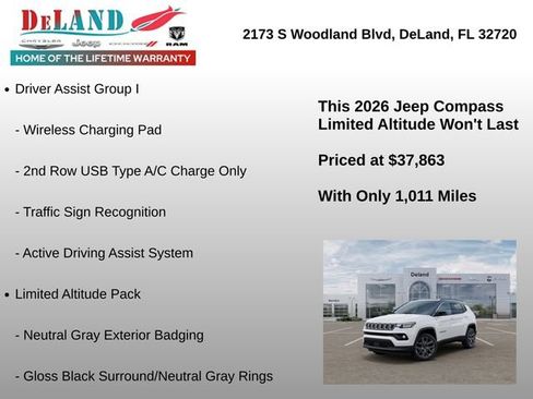 New 2026 Jeep Compass Limited w/ Sun, Sound & Navigation Group AWD/4WD image 12