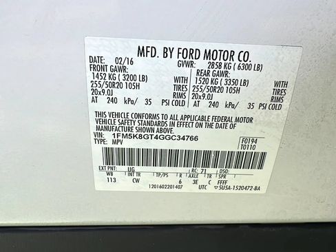Used 2016 Ford Explorer Sport w/ Equipment Group 401A AWD/4WD image 51