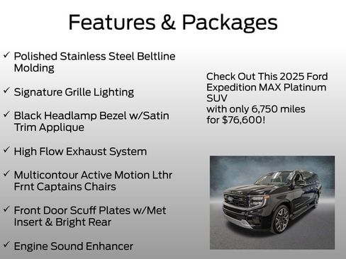 Certified 2025 Ford Expedition Max Platinum w/ Platinum Ultimate Package AWD/4WD image 13