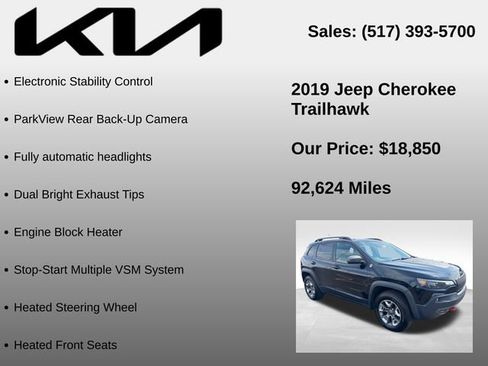 Used 2019 Jeep Cherokee Trailhawk w/ Cold Weather Group AWD/4WD image 10