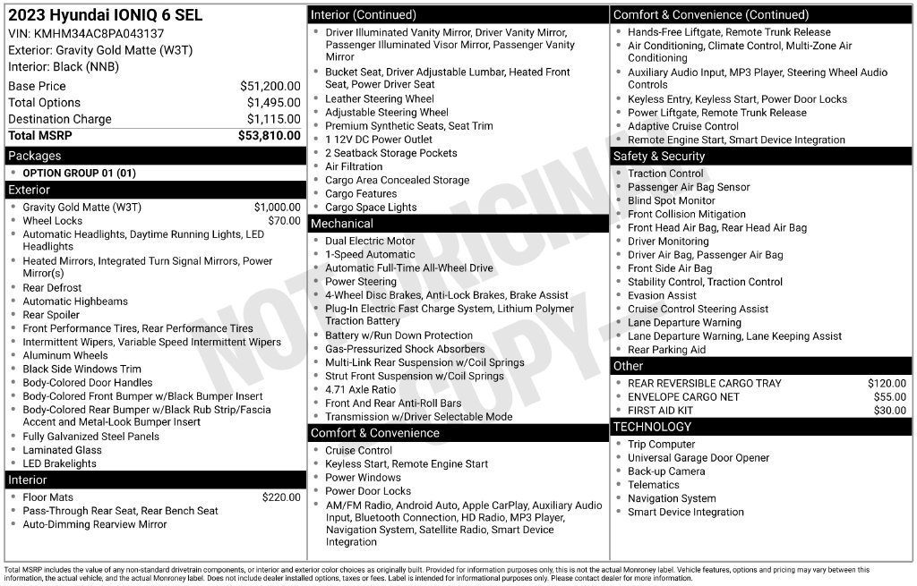 New 2023 Hyundai Ioniq 6 SEL AWD/4WD image 2