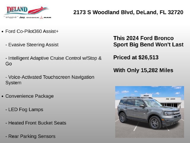 Used 2024 Ford Bronco Sport Big Bend w/ Convenience Package AWD/4WD image 7