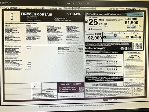 New 2026 Lincoln Corsair Premiere image 14