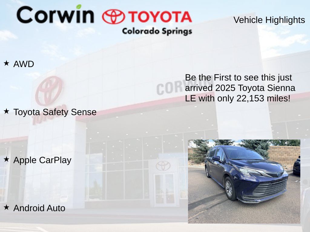 Used 2025 Toyota Sienna LE AWD/4WD image 4