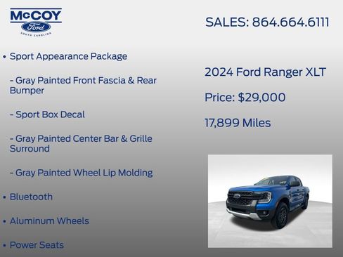 Used 2024 Ford Ranger XLT w/ Equipment Group 301A High image 21