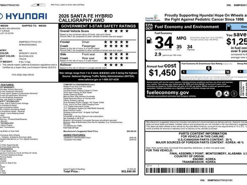 Used 2026 Hyundai Santa Fe Calligraphy AWD/4WD image 4