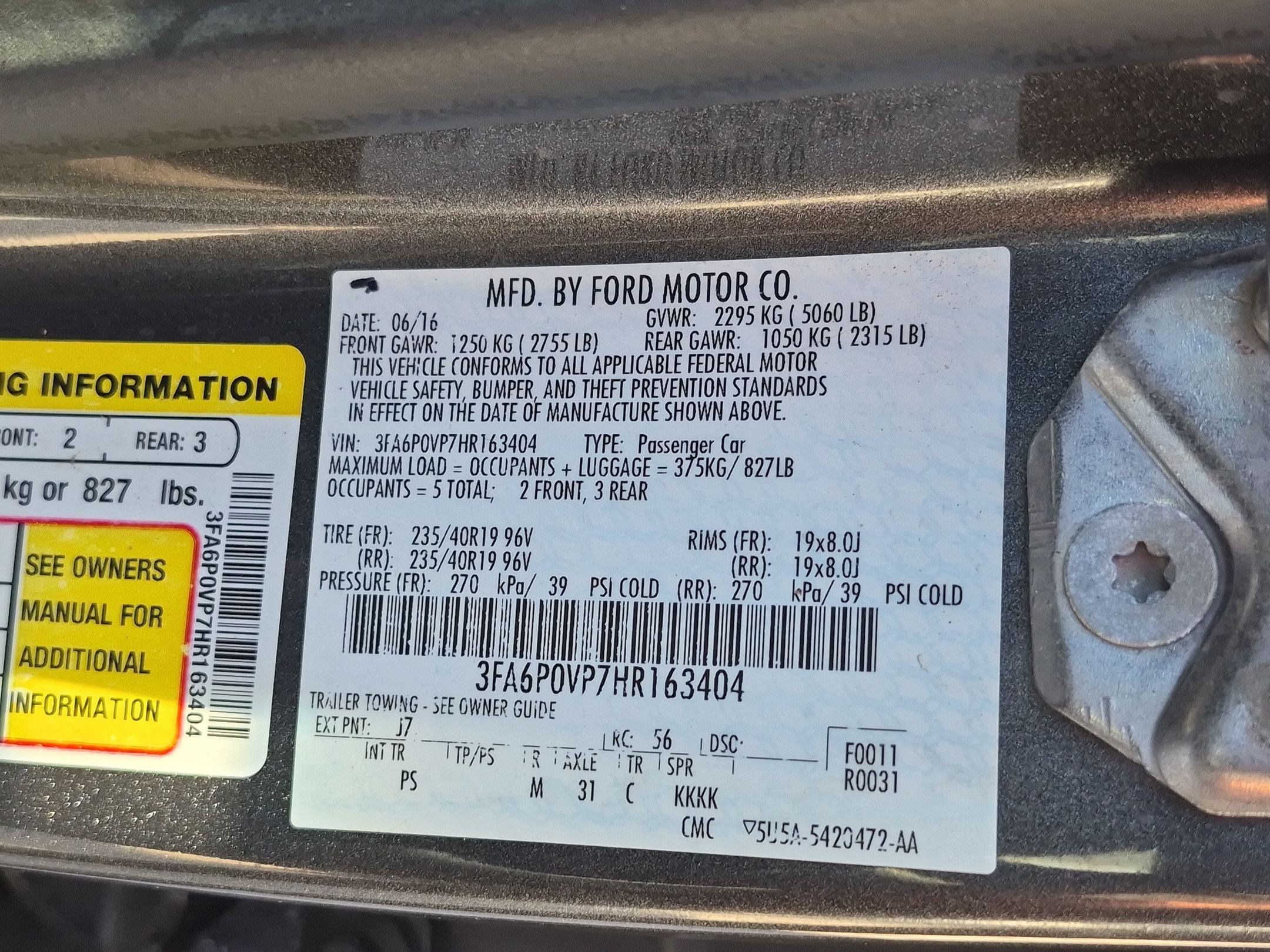 Used 2017 Ford Fusion Sport w/ Equipment Group 401A AWD/4WD image 33