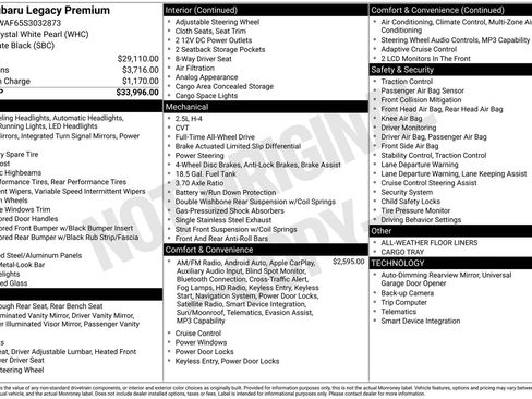 New 2025 Subaru Legacy Premium image 4