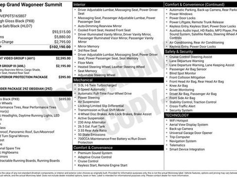 New 2026 Jeep Grand Wagoneer Summit w/ Rear Seat Video Group I image 2