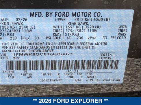 New 2026 Ford Explorer ST w/ Sun And Sound Package image 21