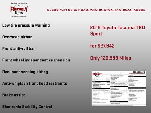 Used 2018 Toyota Tacoma TRD Sport w/ Technology Package AWD/4WD image 5