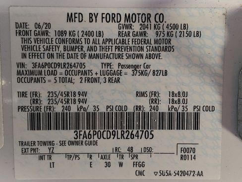 Used 2020 Ford Fusion SEL FWD image 33