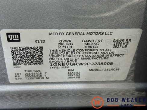 Used 2023 Chevrolet Traverse LT w/ Rear Camera Mirror Package AWD/4WD image 39