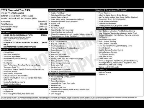 Certified 2024 Chevrolet Trax RS w/ Driver Confidence Package FWD image 46