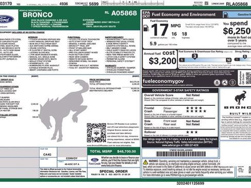 Certified 2024 Ford Bronco Black Diamond AWD/4WD image 36