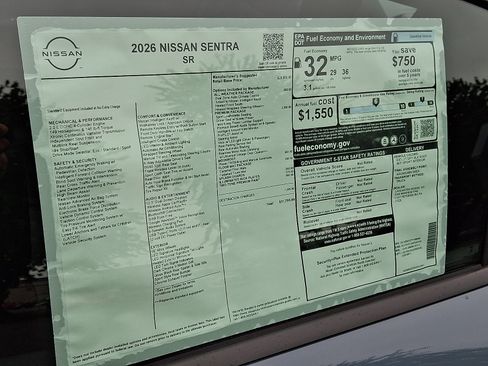 New 2026 Nissan Sentra SR w/ SR Premium Package FWD image 5