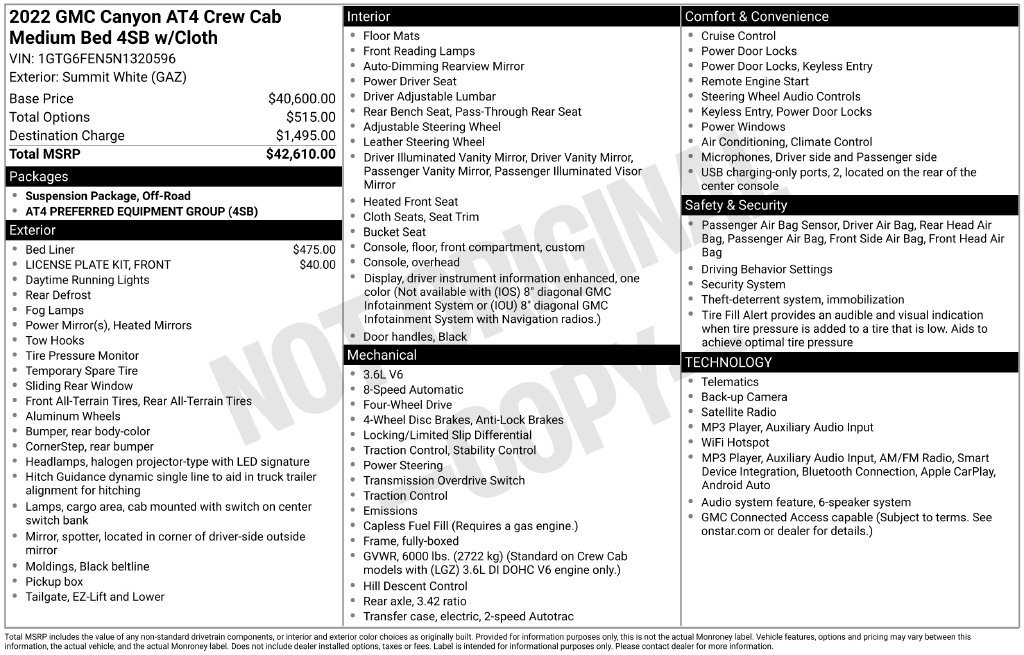 Used 2022 GMC Canyon AT4 AWD/4WD image 9