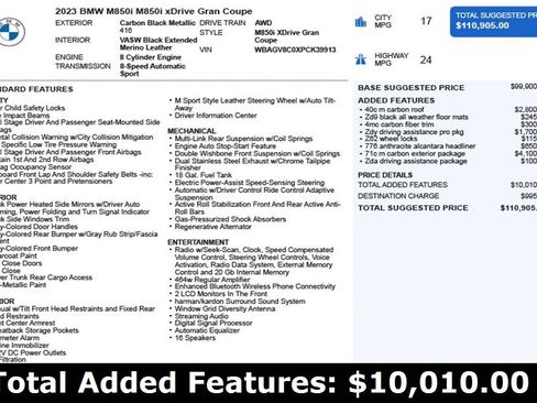 Used 2023 BMW M850i Gran Coupe xDrive w/ M Carbon Exterior Package image 3