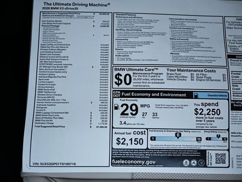 New 2026 BMW X3 xDrive30 w/ Premium Package image 39