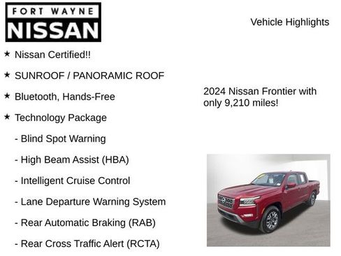 Certified 2024 Nissan Frontier SL w/ Technology Package RWD image 8