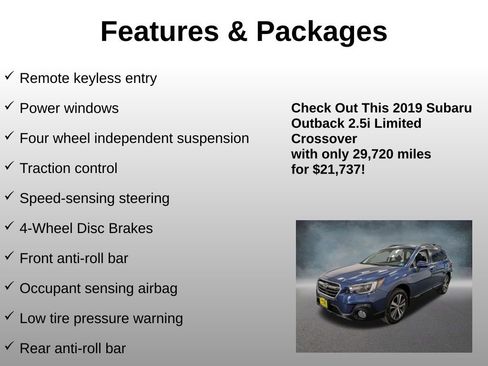 Used 2019 Subaru Outback 2.5i Limited AWD/4WD image 17