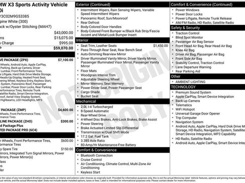Used 2021 BMW X3 sDrive30i w/ Executive Package RWD image 2