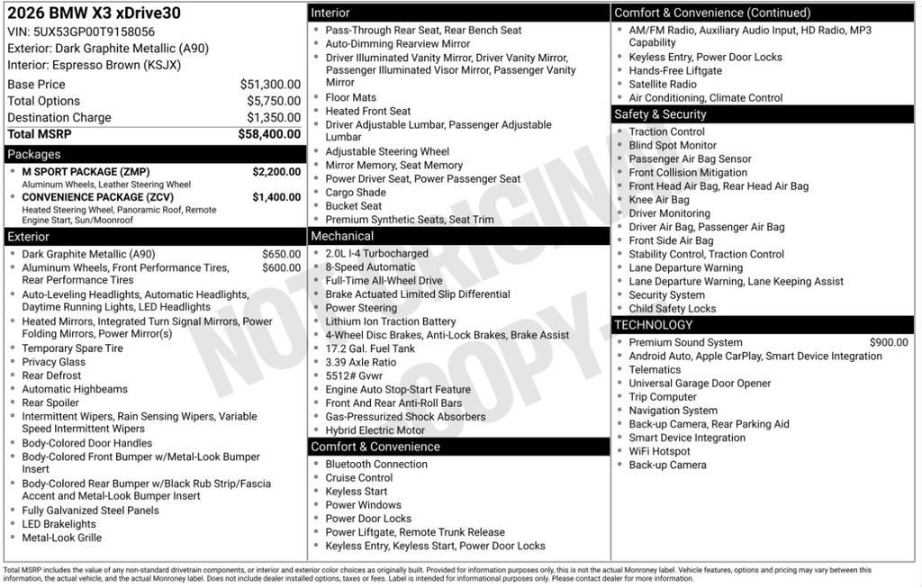 Used 2026 BMW X3 xDrive30i w/ M Sport Package AWD/4WD image 6