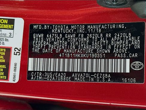 Used 2019 Toyota Camry SE FWD image 37