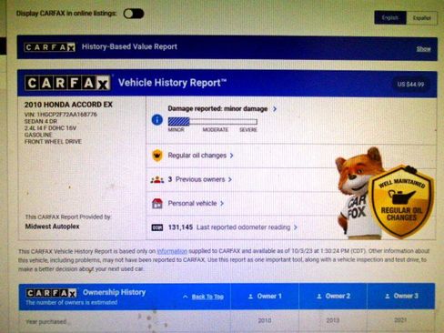 Used 2010 Honda Accord EX image 8