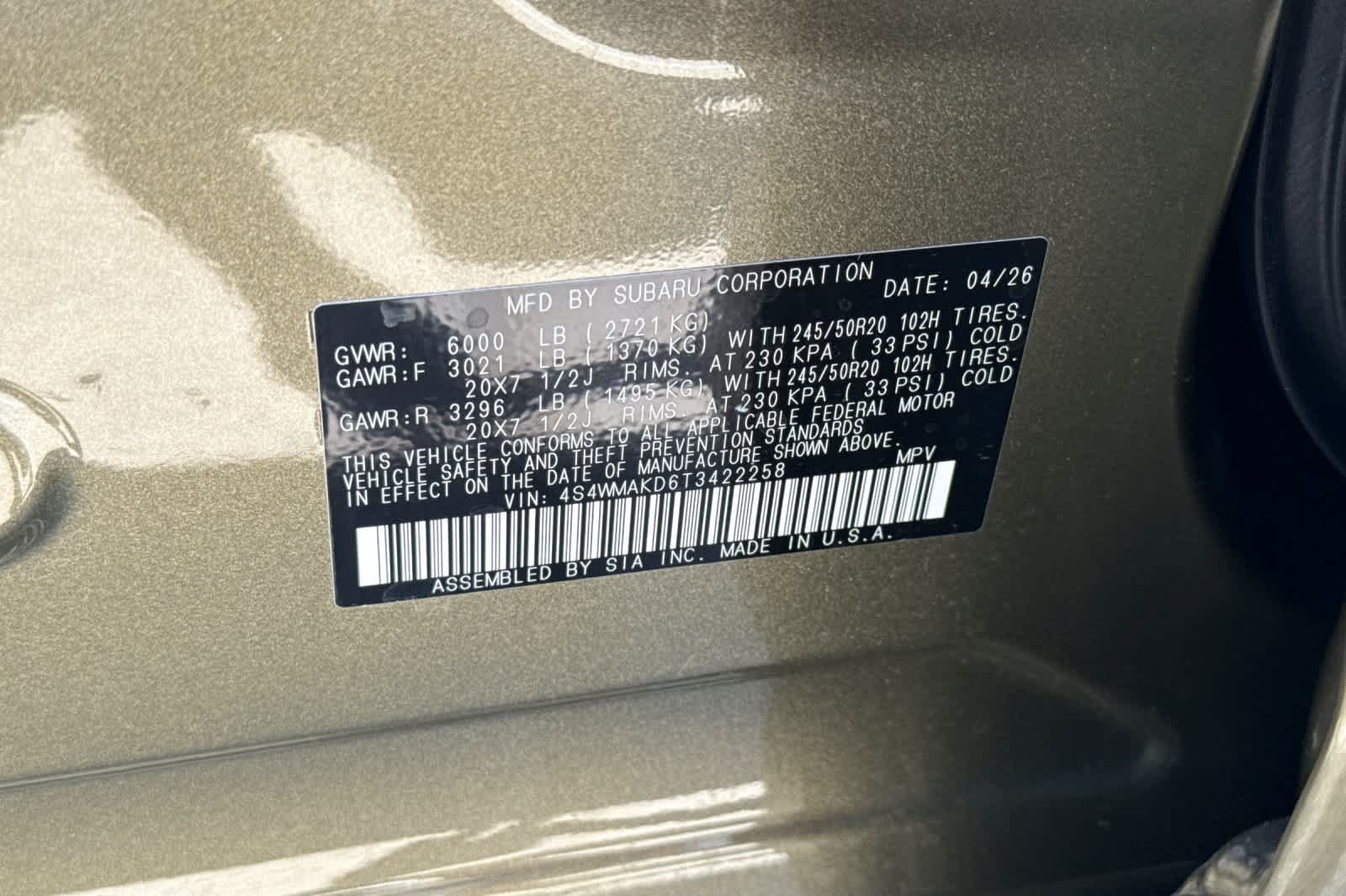 New 2026 Subaru Ascent Touring w/ Popular Package #1 AWD/4WD image 36