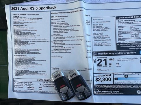 Used 2021 Audi RS 5 Sportback w/ RS Driver Assistance Package AWD/4WD image 26