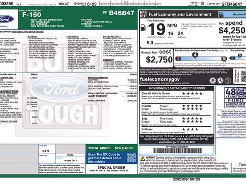Certified 2025 Ford F150 Lariat w/ Equipment Group 502A High image 30