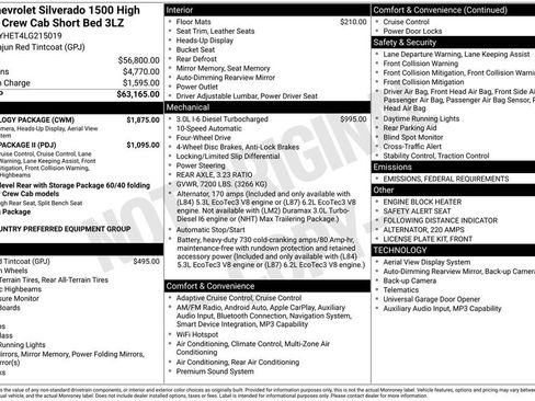 Used 2020 Chevrolet Silverado 1500 High Country w/ Technology Package image 40