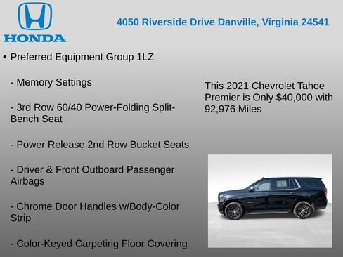 Used 2021 Chevrolet Tahoe Premier w/ Premium Package AWD/4WD image 7