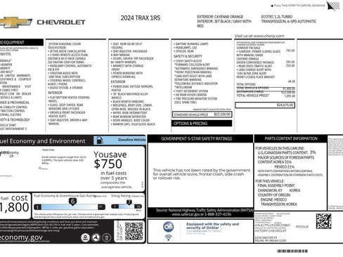 Used 2024 Chevrolet Trax RS w/ Sunroof Package FWD image 12