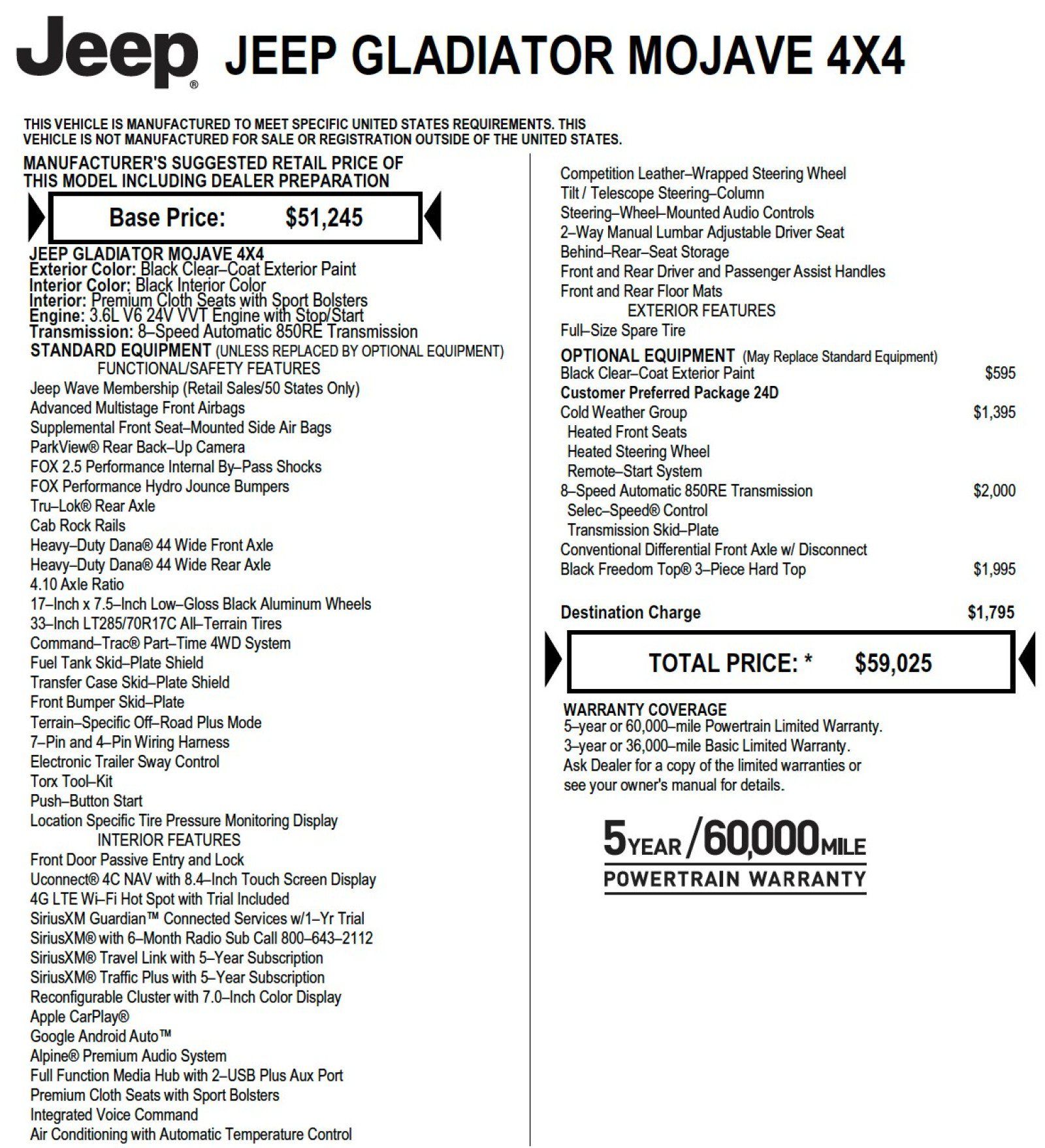 Used 2023 Jeep Gladiator Mojave w/ Cold Weather Group AWD/4WD image 7