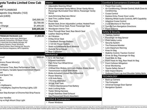 Used 2018 Toyota Tundra Limited w/ Limited Premium Package AWD/4WD image 2