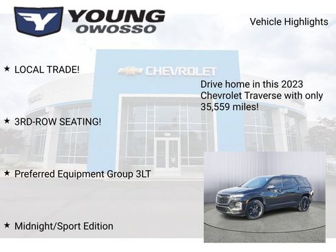 Used 2023 Chevrolet Traverse LT w/ Midnight/Sport Edition image 7