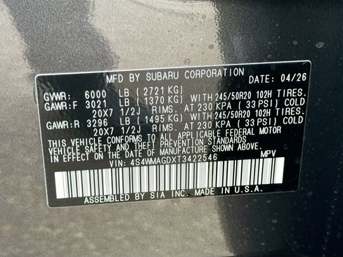 New 2026 Subaru Ascent Limited AWD/4WD image 44