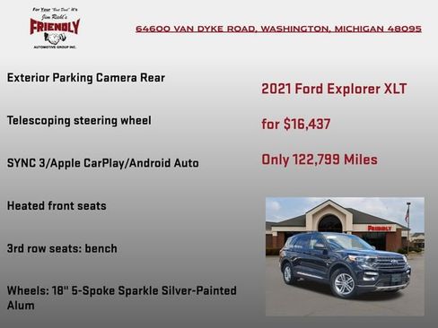 Used 2021 Ford Explorer XLT w/ Equipment Group 202A image 10