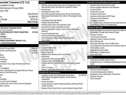 Used 2015 Chevrolet Traverse LTZ w/ LPO, 'HIT The Road' Package image 4