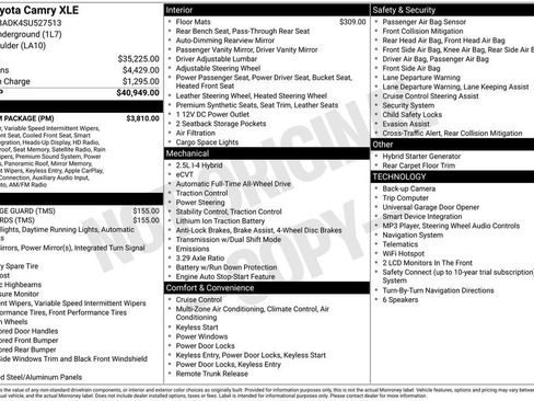 Certified 2025 Toyota Camry XLE w/ Premium Package AWD/4WD image 28