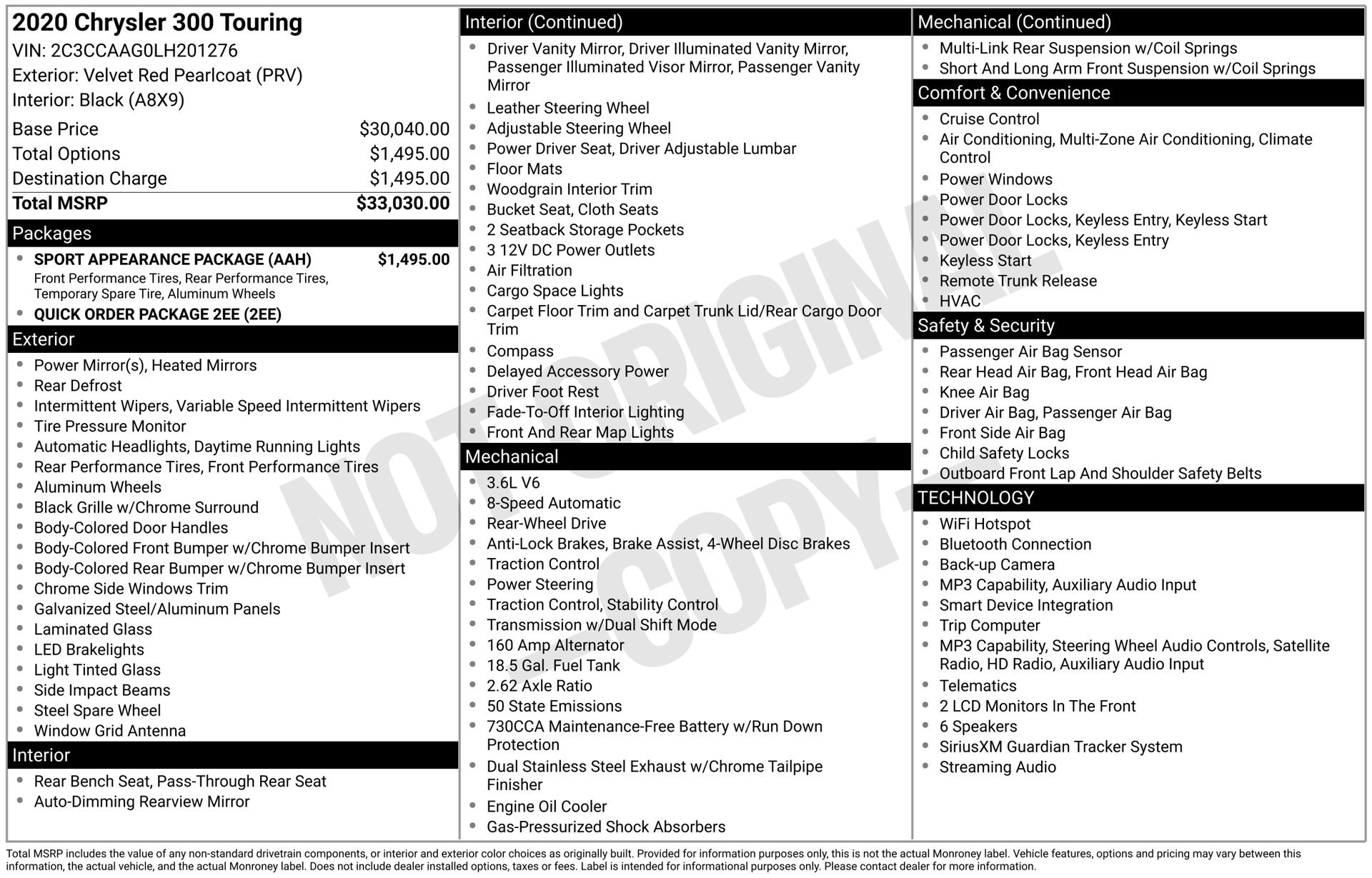 Used 2020 Chrysler 300 Touring w/ Sport Appearance Package RWD image 20
