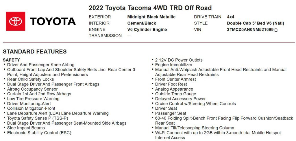 Used 2022 Toyota Tacoma TRD Off-Road AWD/4WD image 16