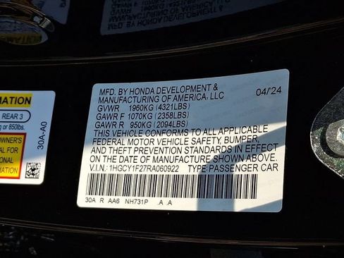 Certified 2024 Honda Accord LX image 27